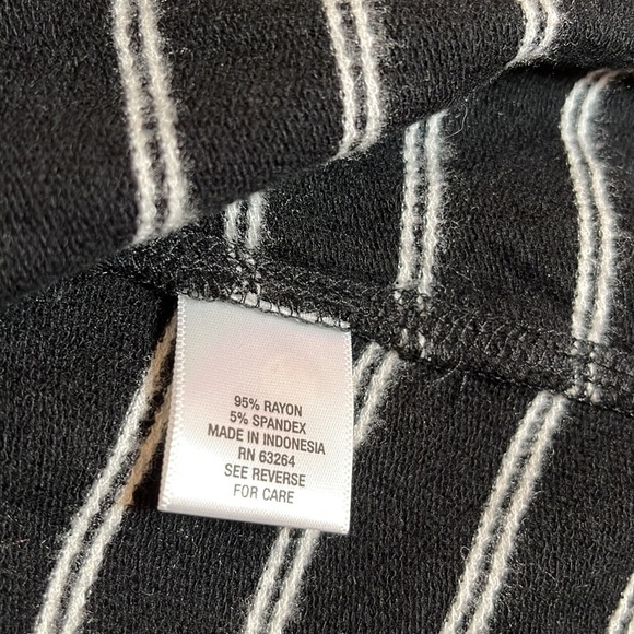 Sunday Black Cowl Neck Long Sleeve Striped Dress - Picture 10 of 11